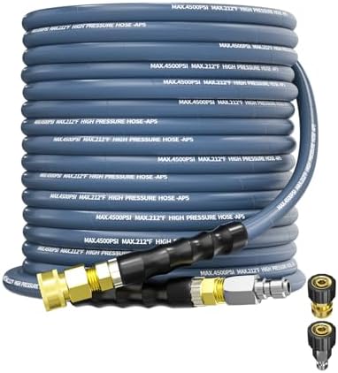 Pressure Washer Hose 50FT 3/8" ID Steel Wire Braided Swivel Quick Connector by KARHDIR