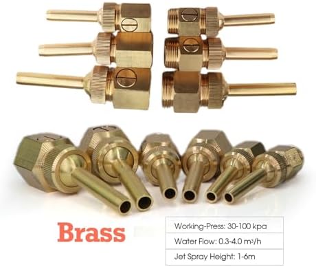 1 piece 1/2 3/4 1 Adjustable Brass Fountain Nozzle Built-in Valve Water Jet Straight Sprinkler(1 Inch male) - Image 3
