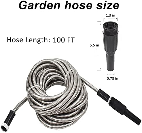 HOSTIC 100 FT 304 Stainless Steel Hose Flexible Lightweight Metal Garden Hoses Portable water pipe Suitable for Indoor and Outdoor - Image 3