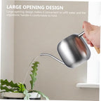 POPETPOP Stainless Steel Watering Can with Wooden Handle Indoor Garden Sprayer Long Spout for Houseplants and Small Potted Flowers Gardening Water Bottle - Image 5