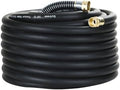 Guitrees 90FT 5/8 Heavy Duty Rubber Garden Hose - 300psi Working, 1000psi Burst - Hot/Cold Water - Five-Layered Braiding for Durability - Versatile for Gardening, Agriculture, Construction(Black) by Guitrees