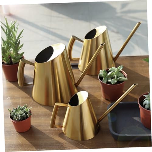 400ml Stainless Steel Watering Can for Indoor Plants, Golden - Image 7