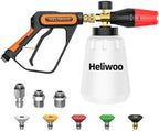 Short Pressure Washer Gun with Foam Cannon by Heliwoo