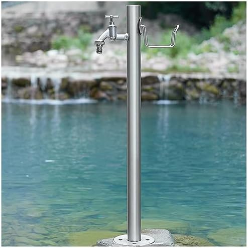 Generic Stainless Steel Garden Water Column with Faucet for Washing and Watering, Outdoor Water Tap Anti-Freezing Fountain and Hose Stand, 13×86CM by Unknown