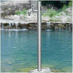 Generic Stainless Steel Garden Water Column with Faucet for Washing and Watering, Outdoor Water Tap Anti-Freezing Fountain and Hose Stand, 13×86CM by Unknown