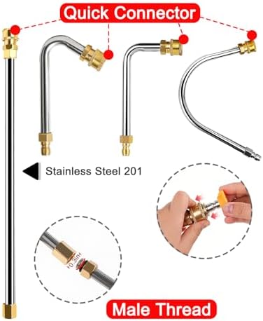 Pressure Washer Extension Wand 120", Gutter Cleaner Attachment - Image 3