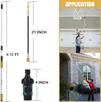 12FT (20ft Reach) Telescopic Gutter Cleaning Tools from The Ground, Rain Gutter Cleaners Tool with Hose Copper Attachment, Long Reach Gutters Cleaner Wand with Extension Pole - Image 5