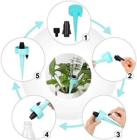 6/12pcs Self Watering Spikes for Plants, Auto Watering Planter Insert with Adjustable Drip Valve, Plant Watering Devices for Indoor & Outdoor Use(12pcs) - Image 3