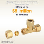 3/8-Inch OD Compression Tee,Brass Compression Fitting(100pcs) - Image 4