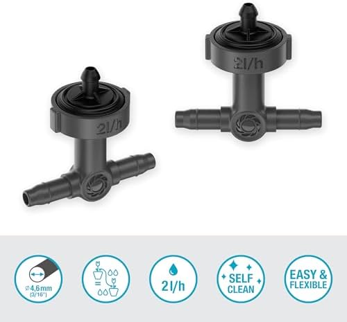 Gardena Micro-Drip-System Inline Drip Head, Pressure-equalising: Drip Head for Automatic Irrigation System, for Rows of Plants with Different Pot Heights, Simple Connection Technology (13312-20) - Image 2