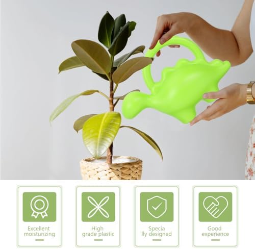 DOITOOL 2pcs Dinosaur Watering Can Set for Indoor Gardening, Small Thickened Large Capacity Plastic Plant Watering Kettle in Green and Blue for Home Flower Care - Image 6