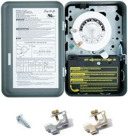 T103 40A 120V 24-Hour Mechanical Timer, DPST Switch with 12 ON/Off Cycles by FRIGESWIFT