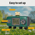 Diydeg Sprinkler Timer, 3/4in Brass Inlet 4 Zone Programmable Water Timer with Rain Delay, Automatic Irrigation Controller System Outdoor Soaker Hose Timer for Garden Hose, Yard - Image 3