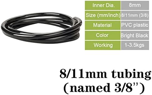 1pcs PVC Garden Water Hose, Black Color 10-30M 3/5mm 4/7mm 8/11mm New Irrigation Watering Tubing 1/8'' 1/4'' 3/8'' Hose (Color : 811MM, Size : 15M) - Image 3