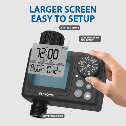 Digital Programmable Water Timer, Garden Hose Sprinkler Timer for Irrigation and Watering Systems, 1 Outlet - Image 2