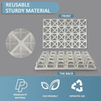 RooTrimmer 5 Pack Planting Pots Moving Trays for 3 inch(2.7 inch for Exact) Square Nursery Pots, 24 Cell Pots Carrier Holders(White) - Image 4