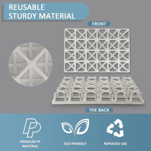 RooTrimmer 5 Pack Planting Pots Moving Trays for 3 inch(2.7 inch for Exact) Square Nursery Pots, 24 Cell Pots Carrier Holders(White) - Image 4