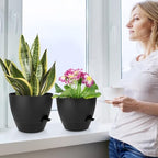 QRRICA 12/10/9 Inch Self Watering Pots for Indoor/Outdoor Plants - Image 6