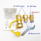 3/4" Female and Male Solid Brass Dual Fuel Generator Natural Propane Hose Quick Connect Disconnect Fittings Convert for Pipe Natural Gas Supply for Generators - Image 2