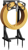 Garden Hose Holder Stand, Freestanding Metal Water Hose Storage Rack with Hooks for Outside Yard Lawn, Heavy Duty by niffgaff