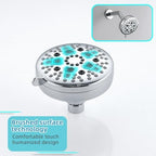 Chrome Shower System with High Pressure 6-Spray Rain Shower Head, 360° Rotatable Anti-Clog Silicone Nozzles, Wall-Mounted Shower Faucet Set, Rustproof ABS for Bathroom Upgrade - Image 4