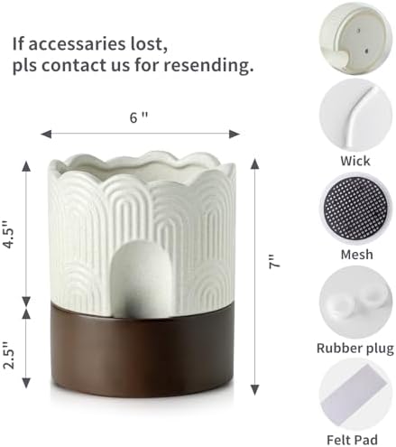 Nihow Ceramic Self Watering Pots for Indoor Plants, 6 Inch,Beige - Image 2