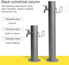 Outdoor Water Column with Faucet & Spray Gun, Anti-Freeze Outdoor Spigot with Hose Holder, Side/Bottom Inlet Installation for Garden Irrigation & Car Washing(50x20.5cm/19.7x8in) - Image 3
