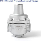 Water Pressure Regulator valve with Gauge, 1/2" NPT Adjustable RV Water Pressure Regulator, 304 Stainless Steel Water Pressure Reducing Valve for Garden, Home, Industrial Use - Image 3