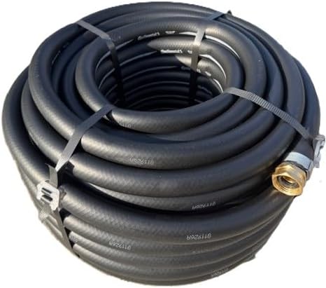 Continental 3/4" x 100' Black Contractor's Rubber Water Hose 200 PSI - Made in U.S.A. - Image 2