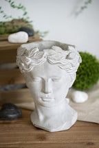 6" Greek Style Cement Head Planter, 6 Inch, Gray - Image 7