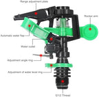 360 Degree Automatic Rotating Garden Water Impact Sprinkler G1/2, with Adjustable Tripod, Large Coverage Area, Auto Irrigation System for Plants Lawn Sprinkler - Image 4