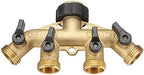 3/4 Inch BSP 4 Way Hose Faucet Manifold Water Segregator Garden Tap Connector Splitter Switcher Control Shut Off Valve by Unknown