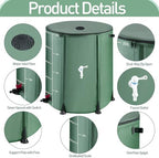 53 Gallon Collapsible Rain Barrel with Zipper and Faucet - Image 3