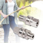 3/8'' Quick Connect Coupler Fittings Stainless Steel Adapter Set for Pressure Washer NPT Male and Female Thread Kit, 2 Pack - Image 6