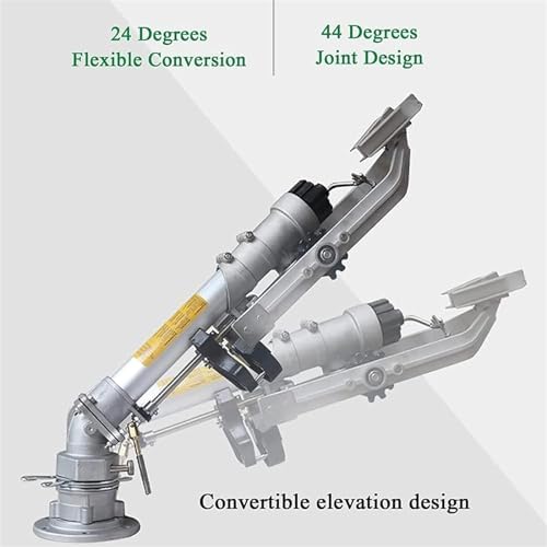 McbeAn Farm Irrigation Spray Gun, Agriculture Farm Irrigation Sprinkler, 360° Rotating Water Spray, Adjustable Elevation Angle, Water Spray Pressure Adjustable from 3-8bar, for Farms, Orchards - Image 3