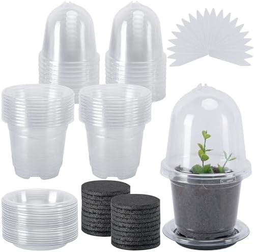 EBaokuup 20 Pack Self Watering Seed Starter Pot, 3 Inch Automatic Watering Plant Nursery Pots with Humidity Dome, Self Watering Nursery Pots for Potted Plants Seed Germination by EBaokuup