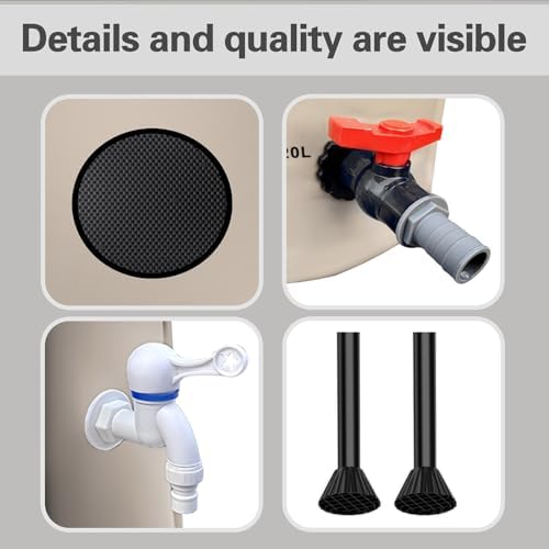 Collapsible Rain Barrel with Zipper Open, Portable Rainwater Collection System Kit, PVC Rain Catcher Barrel for Outdoor Garden Camping(52 gallons/200L) - Image 4