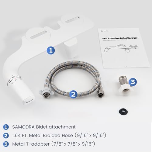 SAMODRA Ultra-Slim Hygienic Bidets Attachment for Existing Toilets - Adjustable Fresh Water Pressure Self Cleaning Nozzle Easy to Install, Rose Gold - Image 5