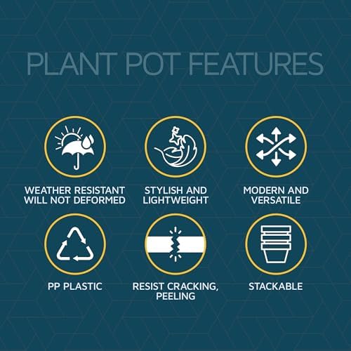 Brown 6-Inch Plant Pots with Drainage & Saucers 18 Pack, Indoor & Outdoor Planters for Houseplants, Herbs, and Flowers, Durable & Weatherproof Material, Stackable, Lightweight, Minimalist Design - Image 5