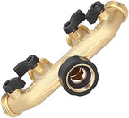 4 Way Hose Splitter 4 Outlet Hose Connector Garden Adapter Brass Watering Distributor with Individual On Off Valves G3 Threaded Faucet for Lawn Flower Bed Vegetable - Image 7
