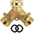 3/4 Inch 2 Way Brass Garden Hose Splitter Y-Type Tap Watering Connector Distributor for Outdoor Faucet 1/2/3 Set for Water Faucet & Spigot(Brass 1pc) by Unknown