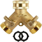 3/4 Inch 2 Way Brass Garden Hose Splitter Y-Type Tap Watering Connector Distributor for Outdoor Faucet 1/2/3 Set for Water Faucet & Spigot(Brass 1pc) by Unknown