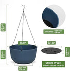 Dexceder 9.8 Inch Self Watering Hanging Planter (2 Pack, Deep Blue) - Image 3