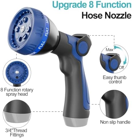 SPECILITE 25ft 304 Stainless Steel Metal Hose (Sky Blue) with Blue Nozzle - Image 6