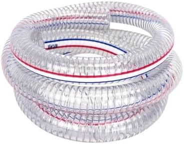 PVC Steel Wire Hose Transparent Soft Pipe Plastic Water Pump Tube Flexible Rubber With Metal Wire Tubing(ID 16mm,5M) by Unknown