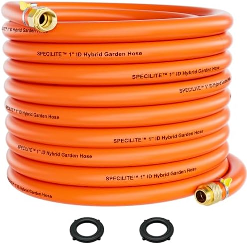 SPECILITE 1" Garden Water Hose 50ft, 3X Faster Flow & Time Saving by SPECILITE