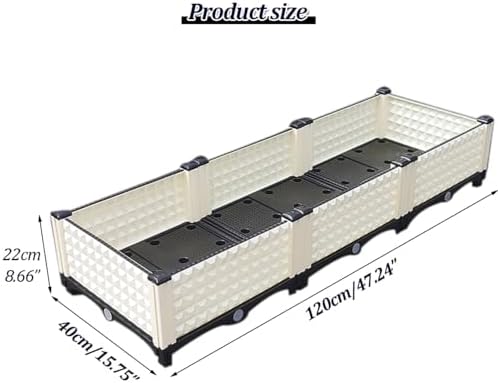 Raised Garden Bed Kit, Outdoor Plastic Planter Pot, Standing Narrow Plant Stand, Rectangle Planters, Plant Shelf for Balcony, Rooftop, Patio or Yard (White)(Single Layer) - Image 5