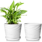 6 Inch Plant Pot,Ceramic Planter with Drainage and Saucer(6.7 In Diameter) by YUFDA