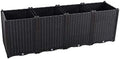 Hershii Plastic Raised Garden Bed Planter Kit DIY Indoor Outdoor Rectangular Vegetable Herb Flowers Planting Extra Deep Container Box Gardening Decoration Gift for Patios, Lawn, Yard, Porch - Black by FineLivingStartingwithaHome