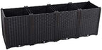 Hershii Plastic Raised Garden Bed Planter Kit DIY Indoor Outdoor Rectangular Vegetable Herb Flowers Planting Extra Deep Container Box Gardening Decoration Gift for Patios, Lawn, Yard, Porch - Black by FineLivingStartingwithaHome